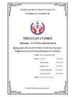 TIỂU LUẬN CUỐI kỳ môn học tư TƯỞNG hồ CHÍ MINH đề tài quan điểm của hồ chí minh về chiến lược trồng người 