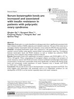 serum betatrophin levels are increased and associated with insulin resistance in patients with polycystic ovary syndrome 