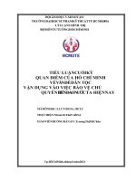 TIỂU LUẬN CUỐI kỳ QUAN điểm của hồ CHÍ MINH về vấn đề dân tộc vận DỤNG vào VIỆC bảo vệ CHỦ QUYỀN BIỂN đảo nước TA HIỆN NAY 