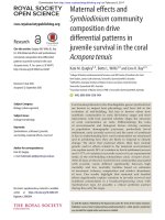 maternal effects and symbiodinium community composition drive differential patterns in juvenile survival in the coral acropora tenuis 