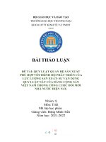 (TIỂU LUẬN) thảo luận nhóm TMU QUY LUẬT QUAN hệ sản XUẤT PHÙ hợp với TRÌNH độ PHÁT TRIỂN của lực LƯỢNG sản XUẤT  sự vận DỤNG QUY LUẬT này của ĐẢNG CỘNG sản VIỆT NAM TRONG CÔNG CUỘC đổi mới 