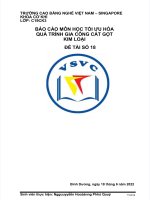 BÁO cáo môn học tối ưu hóa QUÁ TRÌNH GIA tối ưu hóa QUÁ TRÌNH GIA CÔNG cắt gọt KIM LOẠI đề tài số 18 