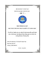 (TIỂU LUẬN) thảo luận nhóm TMU nghiên cứu các nhân tố ảnh hưởng đến quyết định duy trì thói quen vận động thể dục hằng ngày của sinh viên trường đại học thương mại 