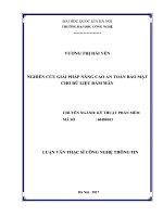 Luận văn thạc sĩ VNU UET nghiên cứu giải pháp nâng cao an toàn bảo mật cho dữ liệu đám mây  luận văn ths  kỹ thuật phần mềm 60480103 