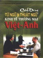 CÁCH DÙNG từ NGỮ  THUẬT NGỮ KINH tế THƯƠNG mại VIỆT ANH 