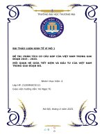 (TIỂU LUẬN) thảo luận nhóm TMU PHÂN TÍCH cơ cấu GDP của VIỆT NAM TRONG GIAI đoạn 2015 – 2020  mối QUAN hệ GIỮA TIẾT KIỆM và đầu tư của VIỆT NAM TRONG GIAI đoạn đó  