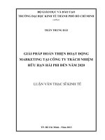 Luận văn thạc sĩ UEH giải pháp hoàn thiện hoạt động marketing tại công ty trách nhiệm hữu hạn hải phi đến năm 2020 