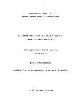 Luận văn thạc sĩ UEH giải pháp để kiểm soát lạm phát ở việt nam trong giai đoạn hiện nay , luận văn thạc sĩ 