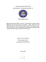 (TIỂU LUẬN) tìm hiểu hoạt động của công ty cổ phần dịch vụ hàng hóa hàng không việt nam (air cargo services of vietnam – ACSV) trình bày quy trình xuất khẩu đường hàng không và giải thích những công việc 