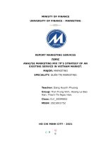 (TIỂU LUẬN) REPORT MARKETING SERVICES TOPIC ANALYSE MARKETING MIX 7p’s STRATEGY OF AN EXISTING SERVICE IN VIETNAM MARKET  