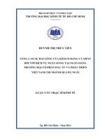 Luận văn thạc sĩ UEH nâng cao sự hài lòng của khách hàng cá nhân đối với dịch vụ khách hàng tại ngân hàng TMCP đầu tư và phát triền việt nam chi nhánh quảng ngãi 