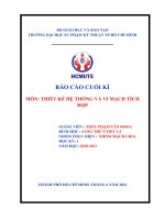 MÔN THIẾT kế hệ THỐNG và VI MẠCH TÍCH hợp  các THÀNH PHẦN MẠCH CHIA 