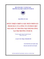 Luận văn thạc sĩ UEH hoàn thiện chiến lược phân phối sản phẩm may của công ty cổ phần dệt may đầu tư thương mại thành công tại thị trường TP HCM 