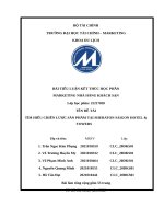 TÌM HIỂU CHIẾN LƯỢC SẢN PHẨM TẠI SHERATON SAIGON HOTEL & TOWERS