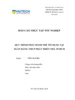 (TIỂU LUẬN) báo cáo THỰC tập tốt NGHIỆP QUY TRÌNH PHÁT HÀNH THẺ tín DỤNG tại NGÂN HÀNG TMCP PHÁT TRIỂN NHÀ TP HCM 