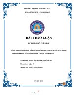 (TIỂU LUẬN) thảo luận nhóm TMU phân tích tư tưởng hồ chí minh về đạo đức, liên hệ tới vấn đề tu dưỡng đạo đức của sinh viên trường đại học thương mại hiện nay  