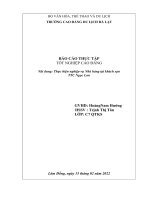 (TIỂU LUẬN) báo cáo THỰC tập tốt NGHIỆP CAO ĐẲNG nội dung thực hiện nghiệp vụ nhà hàng tại khách sạn TTC ngọc lan 