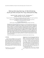 Đánh giá khả năng thích ứng với biến đổi khí hậu cấp hộ gia đình tại huyện hòa vang, thành phố đà nẵng 