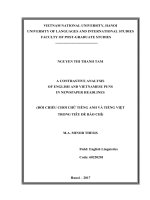 Luận văn thạc sĩ VNU ULIS a contrastive analysis of english and vietnamese puns in newspaper headlines 