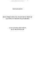Hoàn thiện công tác tuyển dụng nhân sự tại công ty thương mại Nghị Huệ