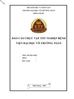 (TIỂU LUẬN) báo cáo THỰC tập tốt NGHIỆP BỆNH VIỆN đại học võ TRƯỜNG TOẢN 