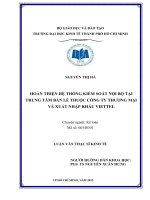 Luận văn thạc sĩ UEH hoàn thiện hệ thống kiểm soát nội bộ tại trung tâm bán lẻ thuộc công ty thương mại và xuất nhập khẩu viettel 