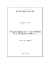 Luận văn thạc sĩ VNU UET ứng dụng một số thuật toán phân cụm phân tích dữ liệu ngân hàng  luận văn ths  công nghệ thông tin  1 01 10 