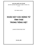 Luận án tiến sĩ khảo sát các động từ tình thái trong tiếng việt  luận án TS  lý luận ngôn ngữ  5 04 08 