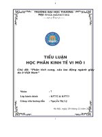 (TIỂU LUẬN) thảo luận nhóm TMU TIỂU LUẬN học PHẦN KINH tế VI mô i chủ đề phân tích cung, cầu lao động ngành giày da ở việt nam 