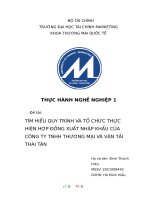 (TIỂU LUẬN) tìm HIỂU QUY TRÌNH và tổ CHỨC THỰC HIỆN hợp ĐỒNG XUẤT NHẬP KHẨU của CÔNG TY TNHH THƯƠNG mại và vận tải THÁI tân 