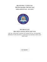 (TIỂU LUẬN) thảo luận nhóm TMU TỔNG kết THÀNH tựu KINH tế SAU 30 năm đổi mới đất nước dưới sự LÃNH đạo của ĐẢNG CỘNG sản VIỆT NAM 