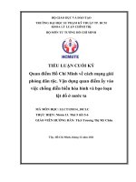 Quan điểm hồ chí minh về cách mạng giải phóng dân tộc  vận dụng quan điểm ấy vào việc chống diễn biến hòa bình và bạo loạn lật đổ ở nước ta 