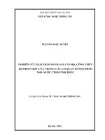 Luận văn thạc sĩ VNU UET nghiên cứu giải pháp đánh giá cán bộ, công chức bộ phận một cửa trong các cơ quan nhà nước tỉnh vĩnh phúc 
