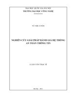 Luận văn thạc sĩ VNU UET nghiên cứu giải pháp đánh giá hệ thống an toàn thông tin  