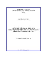 Luận văn thạc sĩ UEH gỉải pháp nâng cao hiệu quả hoạt động kinh doanh của ngân hàng TMCP sài gòn công thương , luận văn thạc sĩ 