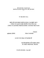 Luận văn thạc sĩ UEH một số giải pháp nhằm nâng cao hiệu quả công tác quản trị chuỗi cung ứng tại công ty LD dược phẩm sanofi   aventis việt nam 