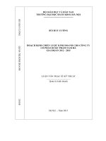 Hoạch định chiến lược kinh doanh cho Công ty cổ phần Dược phẩm Nam Hà giai đoạn 2012  2015