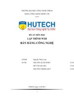 ĐỒ án môn học lập TRÌNH WEB bán HÀNG CÔNG NGHỆ 
