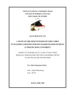 Luận văn thạc sĩ VNU ULIS a study on the effectiveness of using video in teaching listening for non major english students at phuong dong university  