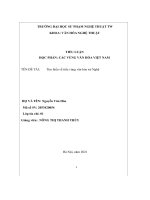 (TIỂU LUẬN) TIỂU LUẬN học PHẦN các VÙNG văn hóa VIỆT NAM tên đề tài tìm hiểu về tiểu vùng văn hóa xứ nghệ 