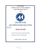 (TIỂU LUẬN) TIỂU LUẬN học PHẦN TIN học đại CƯƠNG đề tài MẠNG xã hội 