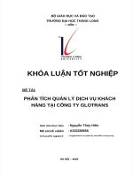 ĐỀ tài PHÂN TÍCH QUẢN lý DỊCH vụ KHÁCH HÀNG tại CÔNG TY GLOTRANS 