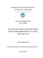 XÂY DỰNG hệ THỐNG CHUẨN mực KIỂM TOÁN KINH NGHIỆM QUỐC tế và THỰC TIỄN VIỆT NAM 