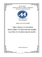 (TIỂU LUẬN) THỰC TRẠNG và GIẢI PHÁP HOÀN THIỆN văn hóa DOANH NGHIỆP tại CÔNG TY cổ PHẦN địa ốc HAPPY 