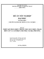 Thiết kế phần điện trong nhà máy điện,trạm biến áp và cấp điện cho phụ tải địa phương 