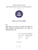 (TIỂU LUẬN) thảo luận nhóm TMU TRIỂN KHAI các CÔNG cụ THANH TOÁN điện tử TRÊN WEBSITE WWW IDO COM VN của CÔNG TY TNHH IDO VIỆT NAM 