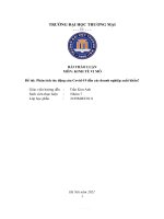 (TIỂU LUẬN) thảo luận nhóm TMU môn KINH tế VI mô đề tài phân tích tác động của covid 19 đến các doanh nghiệp xuất khẩu 