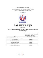 (TIỂU LUẬN) TIỂU LUẬN đề tài QUAN điểm của CHỦ NGHĨA mác  LÊNIN về vấn đề dân tộc 