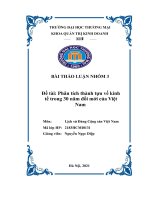 (TIỂU LUẬN) thảo luận nhóm TMU đề tài phân tích thành tựu về kinh tế trong 30 năm đổi mới của việt nam 