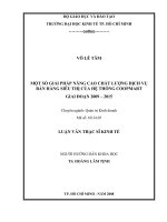 Luận văn thạc sĩ UEH một số giải pháp nâng cao chất lượng dịch vụ bán hàng siêu thị của hệ thống coopmart giai đoạn 2009   2015 
